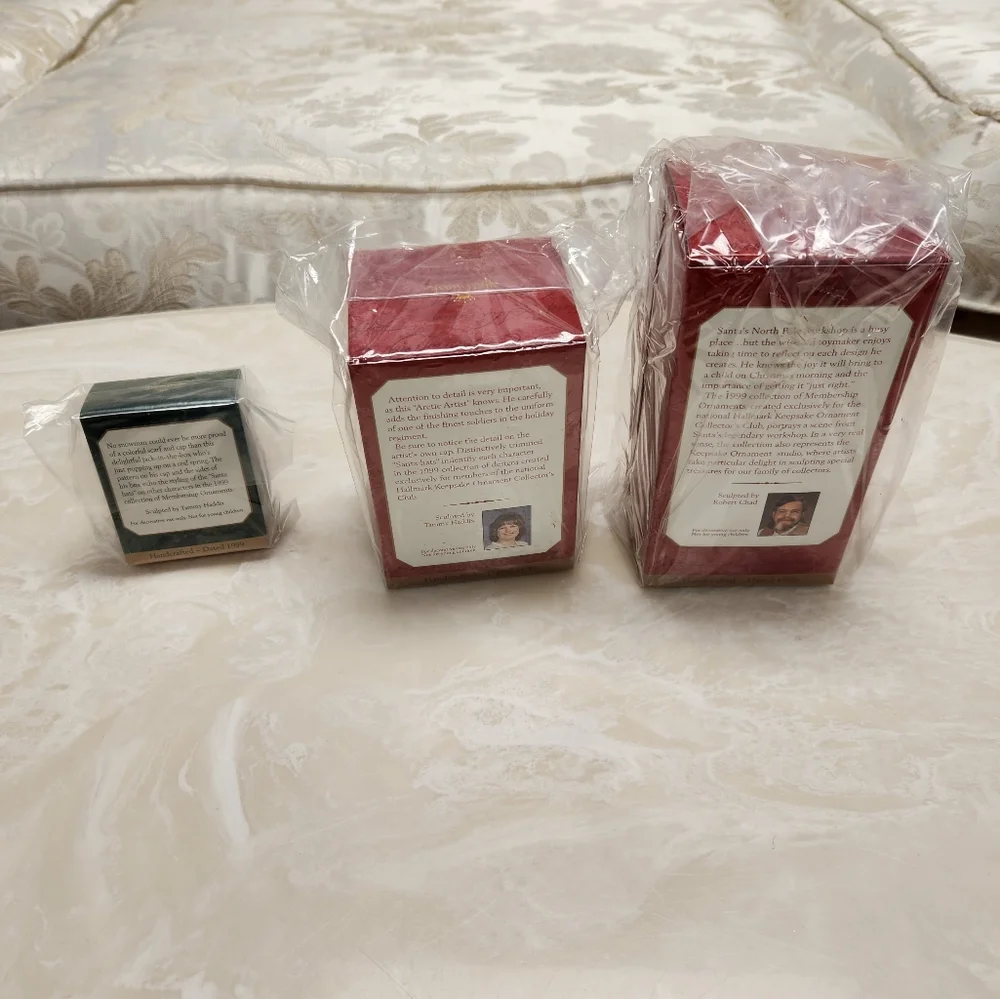 HALLMARK KEEPSAKE Lot OF 4 ORNAMENTS Toymakers Gift, Wish List, Snowy Surprise